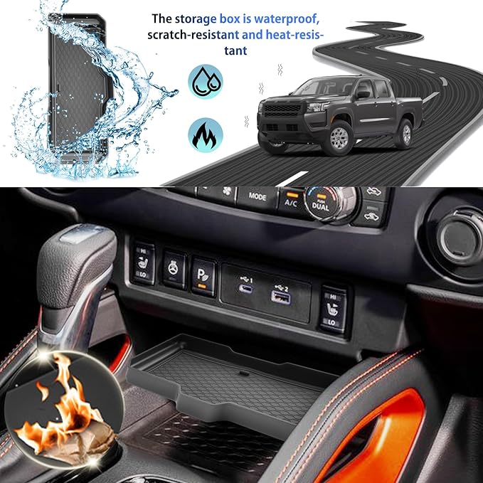 SHAOHAO 3 Pcs for 2025 2026 Nissan Frontier Center Console Organizer for 2022-2025 2026 Nissan Frontier Accessories (S/SV/Pro-X/Pro-4X/SL) Middle Console Tray & Cup Holder Space Expand Storage Box