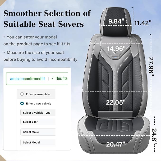 Coverado Seat Covers, Car Seat Covers Front Seats, Leather Seat Covers for Cars, Automotive Seat Covers Car Seat Protector Ca