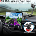 APPS2Car Tablet Car Mount for iPad Truck Holder Long Arm Extension Strong Suction Cup Windshield Mount for 7-11 Inch Tablet iPad Pro Air Mini iPhone