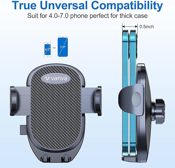 vanva Universal Air Vent Car Mount, [ Big Phones & Thick Case Friendly ] Cell Phone Holder for Car Hands Free Clamp Cradle Vehicle fit for All Apple Smartphone