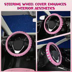 Ventilated Heart-Shaped Steering Wheel Cover with Anti-Slip Leather Grip. Compatible with Ford, Toyota, Honda, Nissan, and Ch