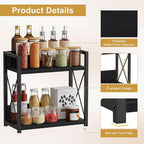 Giikin Kitchen Countertop Organizer, 2 Tier Coffee Bar Organizer, Black Spice Rack for Counter, Kitchen Counter Shelves, Part
