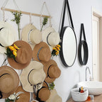 Macrame Hat Rack for Wall 31x66 in Hat Organizer with 15 Clips Hanging Hat Hanger Holder for Women Wide Brimmed Hat Storage f