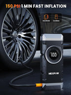 NEXPOW Car Battery Jump Starter with Air Compressor 3000A Peak,12V 150PSI Portable Jumpstart Box for Up to 8L Gas and 8L