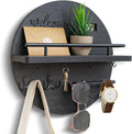Key Holder for Wall, Key and Mail Holder Organizer with - Key Holder Wall Mount - Round Wooden Rustic Home Decor for Entryway