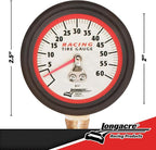 Longacre 50417 0-60 PSI Analog Tire Pressure Gauge, 2 Inch
