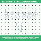 13Pcs Pegboard Screwdriver Pliers Holders Set Contains Double Loop Shelving Display Organizer Hooks and Multi Ring Peg Board 
