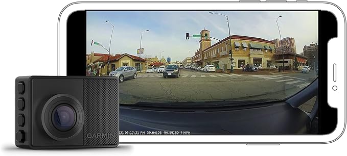 Garmin Dash Cam 67W, 1440p and Extra-Wide 180-degree FOV, Monitor Your Vehicle While Away w/ New Connected Features, Voice Co