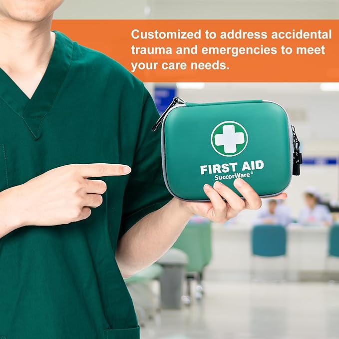150 Pieces Mini First Aid Kit - Small Medical Kit with Hard Shell - Emergency First Aid Kit for Car, Travel, Home, Outdoor, O