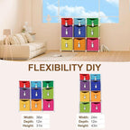 9 Cube Storage Organizer Shelf with Storage Bins and Label, 11 Inch Toy Cube Bins Clothes Closet Organizers Drawers Fabric Dr