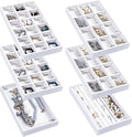 Frebeauty Jewelry Organizer Tray,Stackable Velvet Jewelry Trays,Drawer Inserts Earring Organizer For Women Jewelry Storage Di