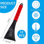 Frienda 4 Pieces Ice Scraper for Car Windshield Plastic Snow Frost Ice Removal Tool with Foam Handle for Cars Trucks Window (Black, Red, Blue, Gray)