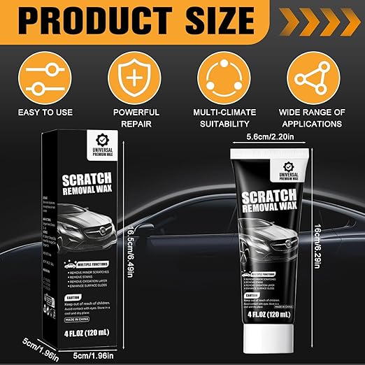 2Pcs Car Scratch Remover Wax, Universal Premium Polishing Compound for Deep Scratches, Car Scratch Repair Tool, 4 Fl Oz (120 Ml), with Sponge
