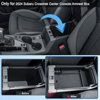 2024 2025 2026 Crosstrek Center Console Organizer for Subaru Crosstrek (Base/Premium/Sport/Limited/Wilderness), 2025 Crosstrek Armrest Tray Coin Holder 2026 Crosstrek&Impreza Accessories