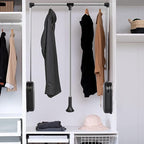 Pull Down Closet Rod 60 lbs Heavy Duty Home Clothes Storage Hanging Adjustable 33-45 inches Stainless Steel Side Mounted Clos