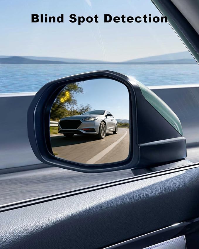 Driver Side Mirror Glass Left Fit for Hyundai Ioniq 2017-2022 Elantra 2017-2019, Blind Spot Detection and Heated Mirror Glass