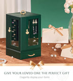 Enthralite Jewelry Box large for Dresser: Women Necklace Ring Storage Organizer with Compartments - Elegant Earring Holder Di