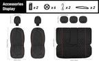 CAROMOP Luxury PU Leather Car Seat Covers Full Set-Waterproof Seat Protectors with Split Bench Seat Covers for Cars-Universal