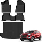 Auxko All Weather Floor Mats Cargo Mat for kia Sportage Gasoline 2017 2018 2019 2020 2021 2022 All Season TPE Accessories Guard Odorless Anti-Slip Floor Liners Trunk Mat