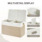 Large Toy Storage Box with Lid, Collapsible Toys Storage Organizer Bins with Dividers and Handles, Storage Chest Bin for Kids
