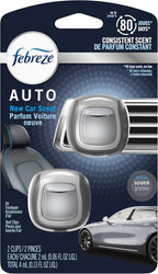 Febreze Car Vent Clip Air Freshener, Odor Eliminator for Up to 30 Days Freshness, 2 Clips (New Car)