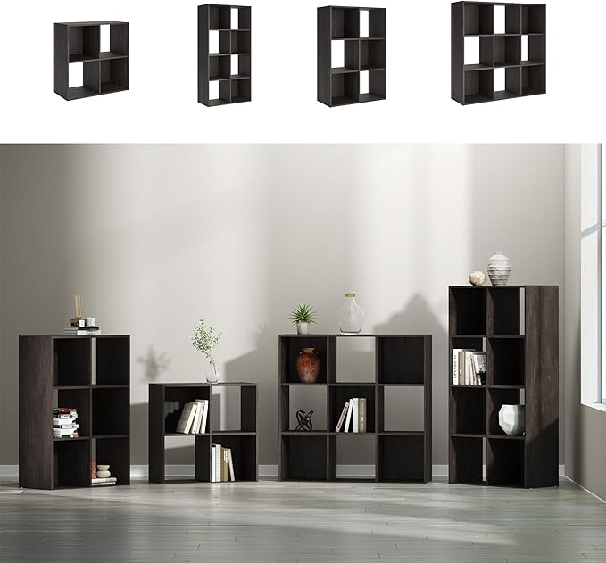 Signature Design by Ashley Piperton 4 Cube Storage Organizer or Bookcase, Charcoal
