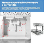 1 Pack 19IN Depth Under Sink Storage Organizer, Large 2-Tier Elegant Mesh Pull Out Shelf for Kitchen and Bathroom Cabinet Org