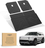 LASFIT Trunk Mat & Backrest Mats for Rivian R1S 2025 2024 2023 2022, All Weather TPE Custom Fit Cargo Liner for R1S Cargo Mat, Black, Easy to Clean