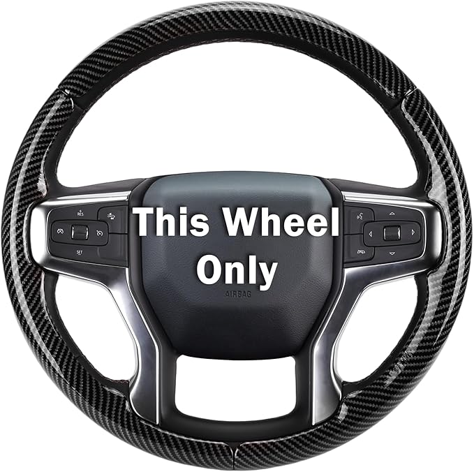 Steering Wheel Cover for Chevy Silverado 1500 2019-Present/ 2500 3500 2020-Present/Blazer 2019-Present (Gasoline Models)/ Suburban Tahoe 2021-2024, Car Steering Wheel Cover Accessories for Chevrolet