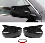 Yumzeco 2PCS Compatible with Honda Accord Ox Horn Side Mirror Covers 8th Gen W/O Stand Cover 2008-2012, Driver and Passenger Side Door Rearview Mirror Caps for Honda Accord W/O Light Hole-Carbon Fiber