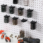 Unittype 20 Set Pegboard Organizer Accessories Peg Boards Jars with Lids Plastic Pegboards Bins Storage Containers Clear Peg 