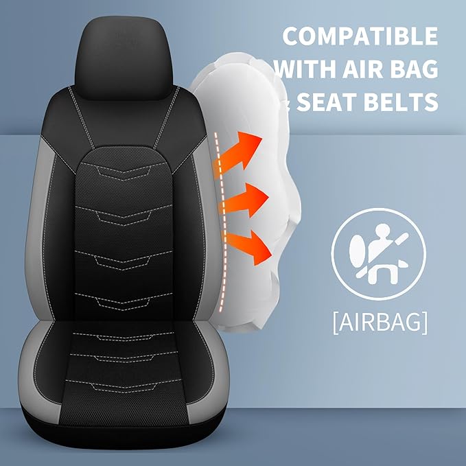 Seat Covers,Sport and Breathable Seat Covers,Anti-Slip Universal Fit Car Seat Covers Full Set for Cars Sedans SUV and Truck(F