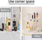 shuang qing 2-Tier Corner Bathroom Counter Organizer – Classic Storage Shelf for Makeup, Perfume & Toiletries, Space-Saving C