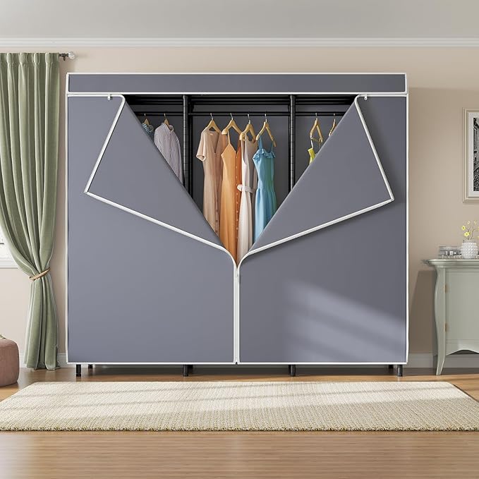 VIPEK V5C SE Covered Garment Rack Heavy Duty Clothes Rack with Cover and Adjustable Shelves, Freestanding Portable Closet Rac
