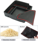 SKTU Compatible with 2022-2025 2026 Kia Carnival Center Console Organizer 2024 2025 2026 Carnival Accessories Insert ABS Materials Tray 2022-2026 Carnival Console Tray with Coin and USB Hole (Red)