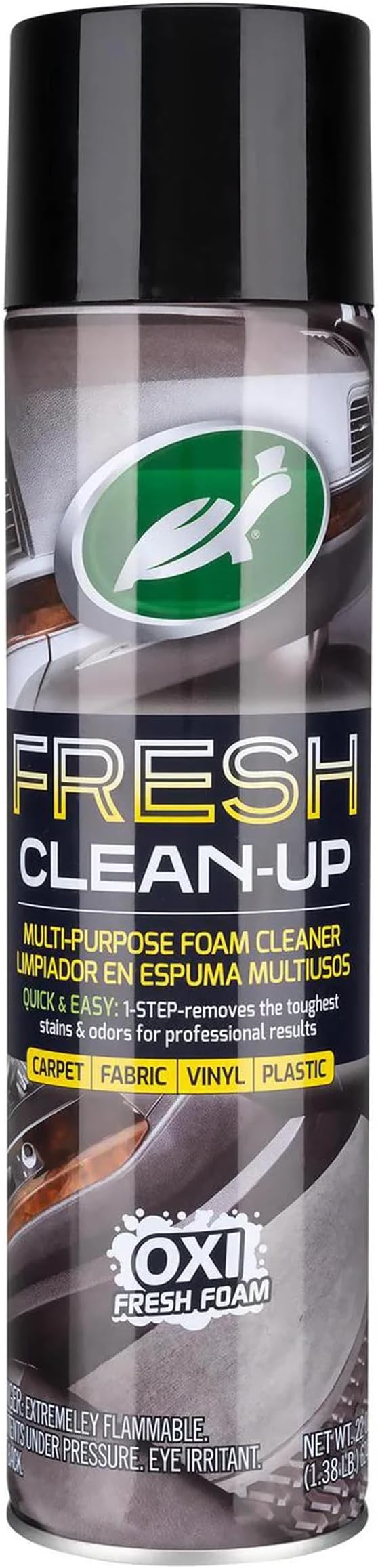 Turtle Wax Fresh Clean-Up Foam Cleaner for Car Carpet, Fabric & Vinyl, 22oz Aerosol Spray