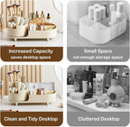 Rotating Makeup Organizer for Vanity with Brush Holder, Cosmetic Makeup Storage Organizer, Large Spinning Makeup Skincare Org