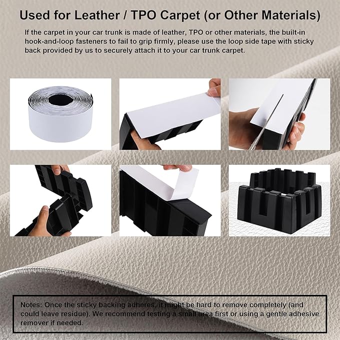 Set of 4 Car Trunk Organizer Set, Cargo Blocks for Back of SUV Multipurpose Trunk Divider Available to Wool or Leather Carpet