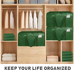 8 Pack-Extra Large Heavy Duty Moving Bags - Waterproof Storage Totes with Handles & Zippers, Foldable for College Dorm, Stora