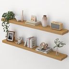 Heimlove 48 Inch Floating Shelves for Wall,Extra Long Wood Shelves Mounted Storage Hanging Shelf Invisible Bracket for Bedroo