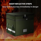 DocSafe File Box with Lock,Multi-Layer Fireproof Document Box Collapsible File Storage Organizer with Pockets/Handle,Portable