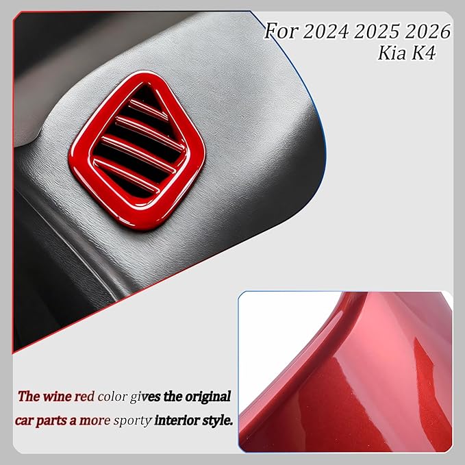 Dashboard Air Vent Cover, for kia k4 2024 2025 2026,Sport Interior Trim Accessories - Wine Red