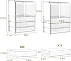 GearFusion 3 Tier Clear Cosmetic Organizer, Makeup Display Case with Lid & Drawers, Countertop Dresser Vanity Storage Box, Be