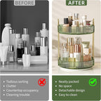 360° Rotating Makeup Organizer, Large Capacity Skincare Organizer, 2 Tier Cosmetic Skin Care Perfume Dresser Organizer, Fits 