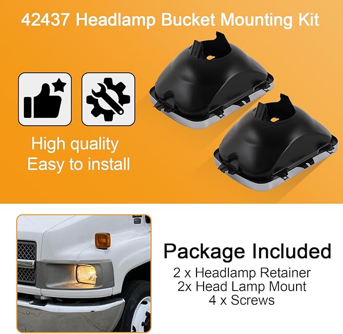Pair 42437 Headlight Bucket Kit 5X7 Headlight Mounting Replacement for Chevrolet Express GMC Savana 1500 2500 3500 S‎afari Yu
