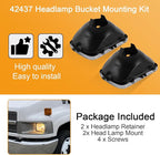 Pair 42437 Headlight Bucket Kit 5X7 Headlight Mounting Replacement for Chevrolet Express GMC Savana 1500 2500 3500 S‎afari Yu