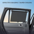 2 Pack Retractable Car Shades for Side Windows - Window Sun Shade for Car with Strong Suction Cups | Roller Shades UV Heat Block Sun Shade for Cars House Office Window (S:15.7"x17.1")