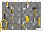 WALMANN 4-Pack 12"x16" Metal Pegboard Panels for Garage, Tool Organizer Pegboard for Pegboard Hooks - Compatible with 1/8" & 