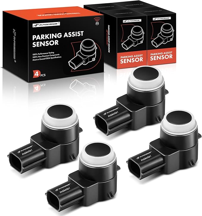 A-Premium 4-PC Reverse Backup Parking Assist Sensor Compatible with Select Chevrolet, GMC, Buick and Cadillac Models - Equino