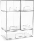 Sorbus Acrylic Storage Containers - 5 Pack, Stackable Storage Bins Set for Bathroom Organization - Clear Acrylic Drawer Organ